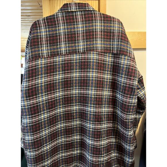 BTC VTG Men’s XLT Red Plaid Flannel Shirt Long Sleeve Button Down Cotton Outdoor - Picture 8 of 10